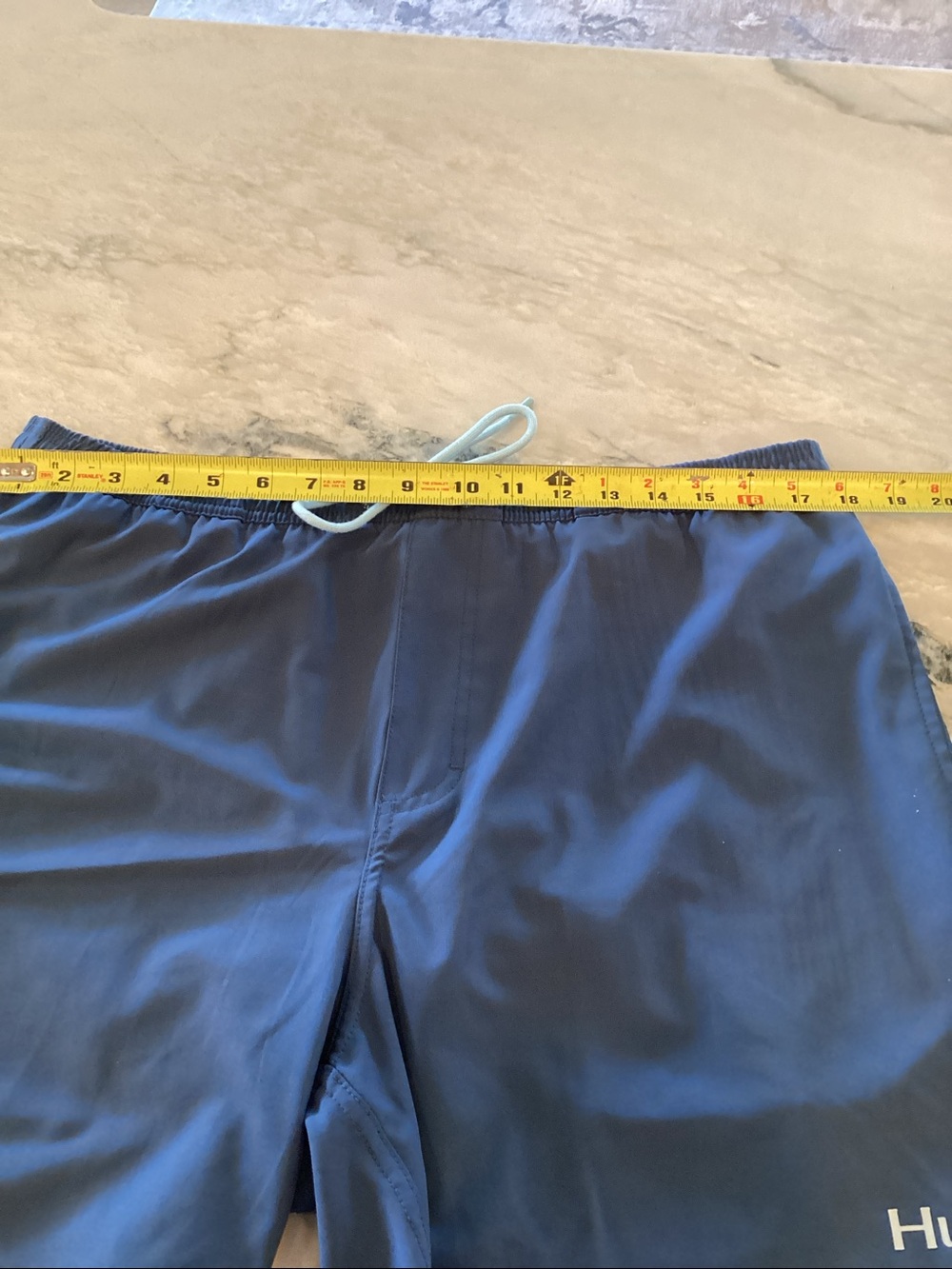 Huk Navy Shorts with Light Blue Drawstring - Picture 5 of 6